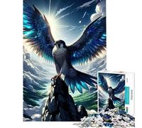 Puzzle per adulti 1000 Puzzle Falco Ali Luminose Peak Relax Giochi Sfida di Intelligenza e Mente Giocattoli che Creano Passione Regalo Divertente Sfida Difficile (dimensioni 38x26cm)