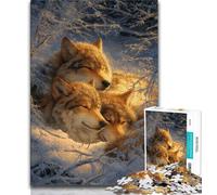 Puzzle per adulti 1000 puzzle famiglia di lupi, giocattoli educativi per l'apprendimento, giochi per famiglie adatti per la decorazione del desktop, 75x50cm