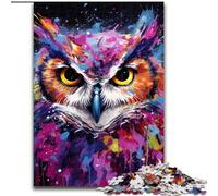 Puzzle per adulti 1000 puzzle fantasy art owl, aiuta il cervello a esercitare giocattoli avvincenti per coltivare la pazienza collezione di artisti, belle arti 38x26cm