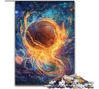 Puzzle per adulti 1000 puzzle Flame Basketball, allena il tuo cervello e le tue mani, regali di compleanno unici per bambini dai 14 anni in su (dimensioni 26x38cm)