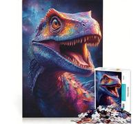 Puzzle per adulti 1000 Puzzle Galactic Raptor Roar ︰ Dinosauro Arcobaleno, Gioco interattivo, Per divertimento in famiglia, Per rafforzare l'amore tra le coppie 50x75cm