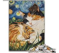 Puzzle per adulti 1000 puzzle Gatto nero che dorme nel cielo notturno, elefante giocattolo Gioco intellettuale Regalo di compleanno, regali, arte murale per età 14+ (dimensioni 50x75cm)