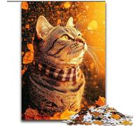 Puzzle per adulti 1000 puzzle Gatto tra le foglie d'acero, elefante giocattolo, gioco intellettuale, regalo di compleanno, regali, arte murale per età 14+ (dimensioni 26x38cm)