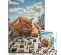 Puzzle per adulti 1000 puzzle giganti di gatti arancioni per adolescenti, giochi divertenti per famiglie, ideali come regalo per tutta la famiglia (dimensioni 38x26cm)
