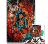 Puzzle per adulti 1000 puzzle Graffiti Bitcoin, giochi educativi, decorazione per la casa, ideale come regalo per tutta la famiglia, 75x50cm