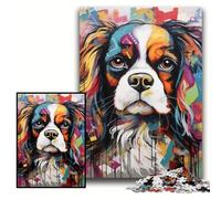 Puzzle per adulti 1000 puzzle graffiti King Charles Spaniel 50x75cm perfetti come regali di compleanno, Natale e Halloween