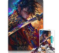 Puzzle per adulti 1000 puzzle guerriera ninja giapponese, aiuta il cervello ad allenarsi, giocattoli avvincenti per coltivare la pazienza, collezione di artisti, belle arti 38x26cm