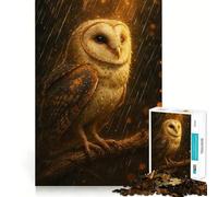 Puzzle per adulti 1000 Puzzle Gufo comune sotto la pioggia Taglio preciso Arte Gioco creativo Giocattolo Relax Tempo di gioco Scena natalizia Arte (50x75cm)