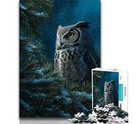 Puzzle per adulti 1000 puzzle Gufo notturno, attività divertenti per la famiglia a casa, regalo di compleanno, regali da viaggio (38x26cm)