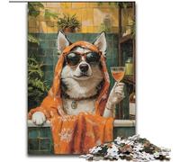 Puzzle per adulti 1000 puzzle Husky in bagno per adulti 26X38cm, rompicapo e decorazioni per la casa, regalo perfetto per le feste