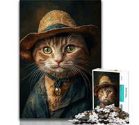 Puzzle per adulti 1000 puzzle Il gatto col cappello, gioco educativo per famiglie, decorazione da parete, regali unici per compleanno e Natale, 50x75cm