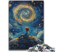 Puzzle per adulti 1000 puzzle Il piccolo principe del cielo notturno, gioco per famiglie antistress, sfida difficile, rafforza l'amore tra coppie, 50x75cm