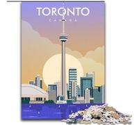Puzzle per adulti 1000 puzzle Illustrazione dello skyline di Toronto, per 14+ anni Per divertimento in famiglia e serate di gioco Collezione di artisti, Belle arti 50x75cm