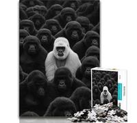 Puzzle per adulti 1000 puzzle in bianco e nero con scimpanzé per adolescenti gioco stimolante per tutti per donne regali per uomini 38x26cm