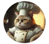 Puzzle per adulti 1000 puzzle in cartone Chef Cat, regalo perfetto per compleanni, Natale, Halloween, Ringraziamento, Pasqua (67,5x67,5cm)