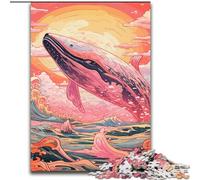 Puzzle per adulti 1000 puzzle in legno colorati a forma di balena, dimensioni 50x75cm. Regalo perfetto per la festa della mamma, compleanni, Natale.