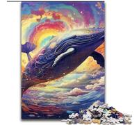 Puzzle per adulti 1000 puzzle in legno colorati a forma di balena, dimensioni 50x75cm. Regalo perfetto per la festa della mamma, compleanni, Natale.