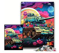 Puzzle per adulti 1000 puzzle in legno colorati con carro armato artistico 50x75cm, Halloween, Pasqua, Capodanno