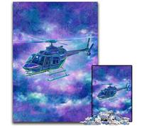 Puzzle per adulti 1000 puzzle in legno con elicottero dei sogni, giochi divertenti, ideali come regalo per tutta la famiglia, per età 14 anni, 50x75cm