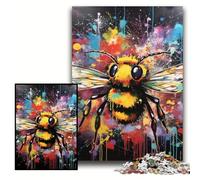 Puzzle per adulti 1000 puzzle in legno con graffiti raffiguranti api 50x75cm, Halloween, Pasqua e Capodanno
