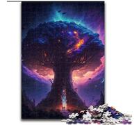 Puzzle per adulti 1000 puzzle in legno dell'Albero della vita del mondo cosmico. Impegnativi e divertenti, attività per famiglie (dimensioni 26x38cm)