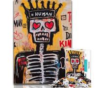 Puzzle per adulti 1000 puzzle in stile Basquiat raffiguranti il Re Scheletro, sfida difficile per alleviare lo stress, adatti per decorare la scrivania (dimensioni 38x26cm)