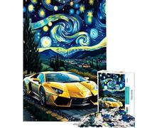 Puzzle per adulti 1000 puzzle Lamborghini Reventon sotto una notte stellata Divertimento a casa Attività antistress Giochi per famiglie dai 14 anni in su (38x52cm)