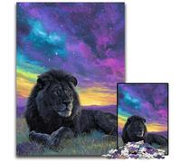 Puzzle per adulti 1000 puzzle Leone sulla prateria Puzzle di cartone dal design intricato per adolescenti, decorazioni fai da te e divertimento che stimola la mente 26X38CM