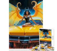 Puzzle per adulti 1000 puzzle Lilith demoniaca su macchina gialla all'inferno Giocattoli antistress Ottimo regalo per giochi Gioco pratico Aiuta l'allenamento del cervello Dimensioni 38x26cm