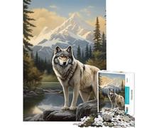 Puzzle per adulti 1000 puzzle Lupo nella foresta Sfida di intelligenza Giocattolo avvincente Gioco interattivo Un'opera d'arte Idee regalo (Dimensioni 38x26cm)