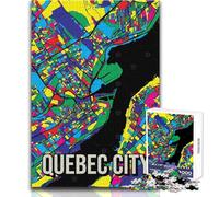 Puzzle per adulti 1000 puzzle Mappa della città di Quebec, Canada, colorati, arte da viaggio, gioco stimolante, giocattoli educativi, opere d'arte, regalo, dimensioni 50x75cm