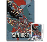 Puzzle per adulti 1000 puzzle Mappa della città retrò di San Jose Gioco stimolante Giocattoli educativi per l'apprendimento Opera d'arte Regalo Dimensioni 38x26cm