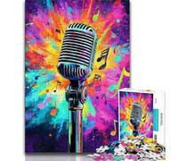 Puzzle per adulti 1000 puzzle Microfono Arte, giocattoli educativi per l'apprendimento Giochi per famiglie Adatto per la decorazione del desktop 38x26cm