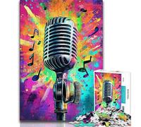 Puzzle per adulti 1000 puzzle Microfono Arte, giocattoli educativi per l'apprendimento Giochi per famiglie Adatto per la decorazione del desktop 75x50cm