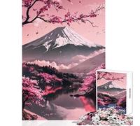 Puzzle per adulti 1000 puzzle Monte Fuji Sakura Paesaggio Giocattolo educativo Regalo per compleanni Giochi educativi Allena il tuo cervello e le tue mani Dimensioni 38x52cm