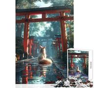Puzzle per adulti 1000 puzzle Mystic Kitsune Fox Torii Giocattolo educativo Regali per donne e uomini Giochi rilassanti Aiutano l'esercizio del cervello Dimensioni 50x75cm