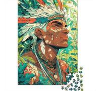 Puzzle Per Adulti 1000 Puzzle Native American Warrior Art-2 Puzzle Per Adulti Giochi Rilassanti Per Divertimento in Famiglia Offerta Come Regalo Per Tutta La Famiglia 52x38cm/1000pcs