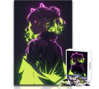Puzzle per adulti 1000 puzzle Neon Anime Girl Bellissimo design Gioco Decorazione d'arte per la casa Regalo per compleanni Dimensioni 50x75cm