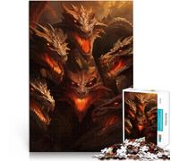Puzzle per adulti 1000 puzzle “Opera d'arte dei draghi” Fatto di legno,Adatto a partire dai 14 anni Giocattoli antistress perché è ideale come regalo per tutta la famiglia。misurare:50x75cm