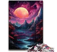 Puzzle per adulti 1000 puzzle paesaggi con luna piena per età 14+ giochi educativi per adulti e adolescenti opera d'arte regalo 50x75cm