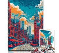 Puzzle per adulti 1000 puzzle paesaggi urbani di Londra e Parigi, giochi educativi decorazione della casa gioco educativo per compleanno, Natale (38x26cm)
