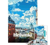 Puzzle per adulti 1000 puzzle paesaggio urbano di Helsinki sfida educativa arte murale gioco pratico per maggiori di 14 anni (50x75cm)