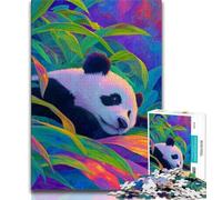 Puzzle per adulti 1000 puzzle Panda nella foresta di bambù, attività divertenti per la famiglia a casa, regalo di compleanno, regali da viaggio (38x26cm)