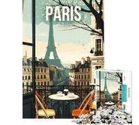 Puzzle per adulti 1000 puzzle Parigi Balcone Vista Torre Eiffel Giochi Rilassanti Sfida di Intelligenza Giocattoli che Creano Passione Regalo Divertente Sfida Difficile (dimensioni 38x26cm)