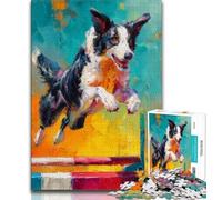 Puzzle per adulti 1000 puzzle per adolescenti con Border Collie che corre, giocattoli da gioco, ogni pezzo è unico - Gioco divertente e stimolante per tutta la famiglia (dimensioni 75x50cm)