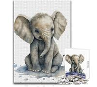 Puzzle per adulti 1000 puzzle piccolo elefante dipinto bellissimo design gioco arte casa arredamento regalo per compleanni dimensioni 50x75cm