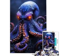 Puzzle per adulti 1000 puzzle Polpo gigante con occhi luminosi Difficile e stimolante Gioco di velocità manuale Decorazione da parete per ragazzi dai 14 anni in su (50x75cm)