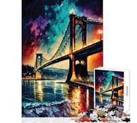 Puzzle per adulti 1000 puzzle Ponte sul Bosforo Istanbul Giocattolo Decorazione da parete Ottimo regalo per giochi Gioco per famiglie con poster abbinato e foglio di quiz Dimensioni 38x52cm