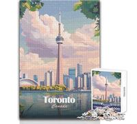 Puzzle per adulti 1000 puzzle Poster dello skyline di Toronto Gioco di sfida unico Migliora la memoria Regalo per compleanni Dimensioni 50x75cm