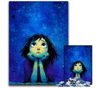 Puzzle per adulti 1000 puzzle ragazza che guarda il cielo puzzle giochi educativi, con poster abbinato e scheda quiz per età 14 anni in su 50X75CM